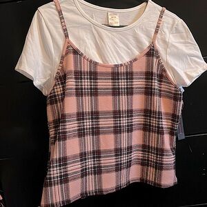 Pink Plaid tank/t shirt